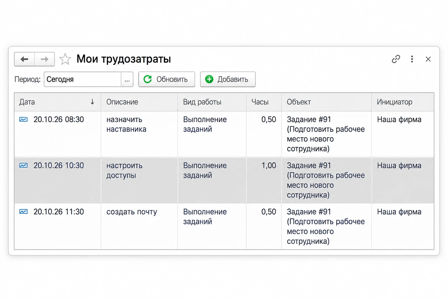Учитывайте время по заданиям